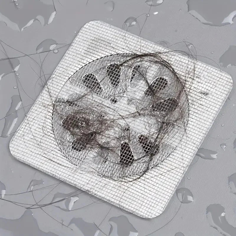 10-Pack: Shower Drain Hair Catcher Waterproof Mesh Stickers