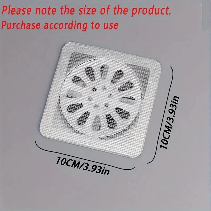 10-Pack: Shower Drain Hair Catcher Waterproof Mesh Stickers