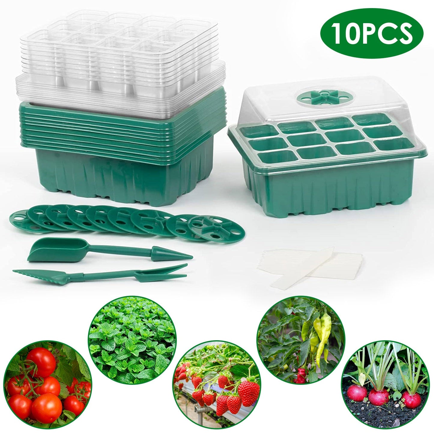 10-Piece: Reusable Seed Starter Tray Kit