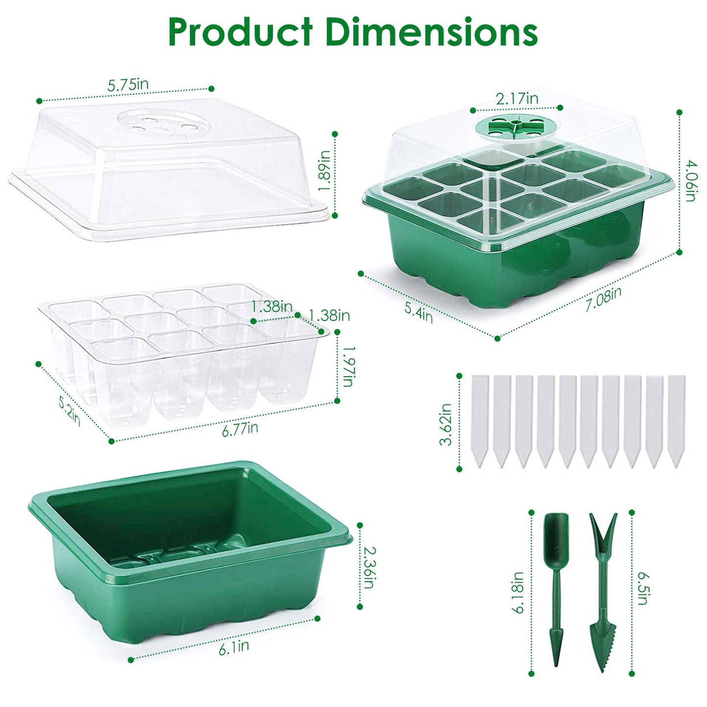 10-Piece: Reusable Seed Starter Tray Kit