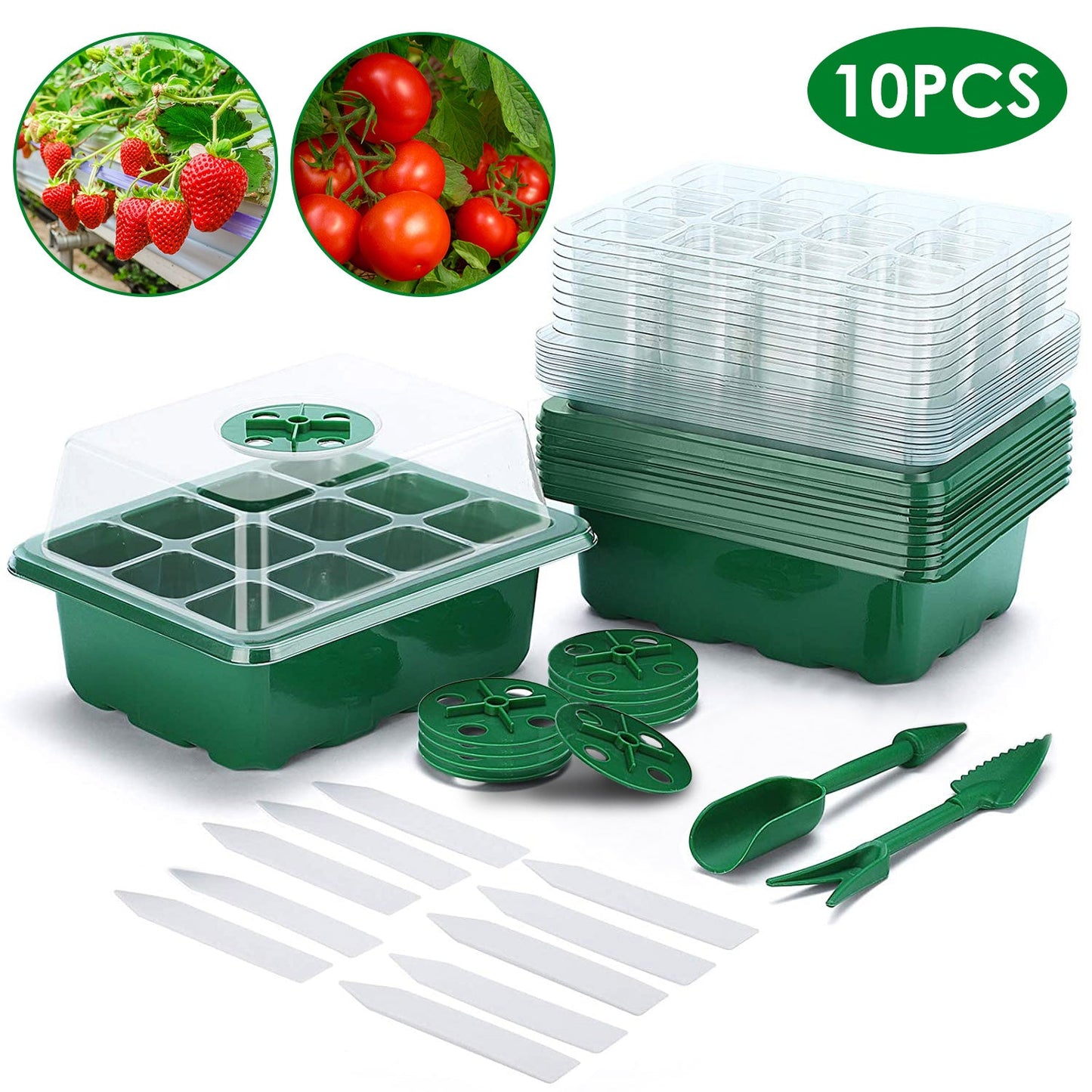 10-Piece: Reusable Seed Starter Tray Kit