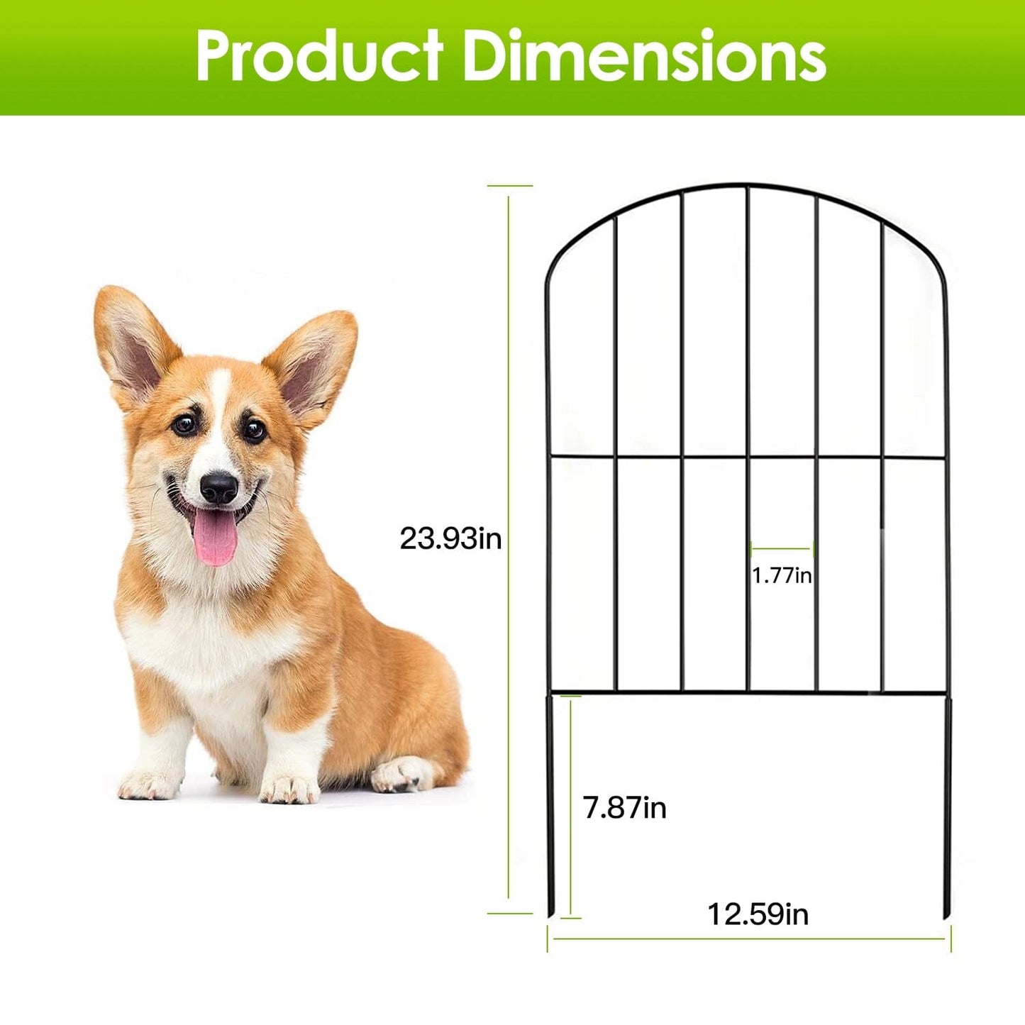 10-Pieces: Decorative Garden Fence Rustproof Iron Wire Arched Fence