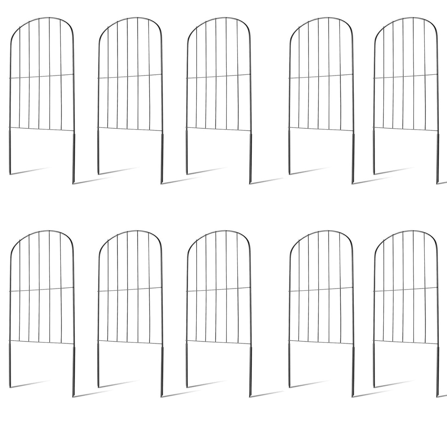 10-Pieces: Decorative Garden Fence Rustproof Iron Wire Arched Fence