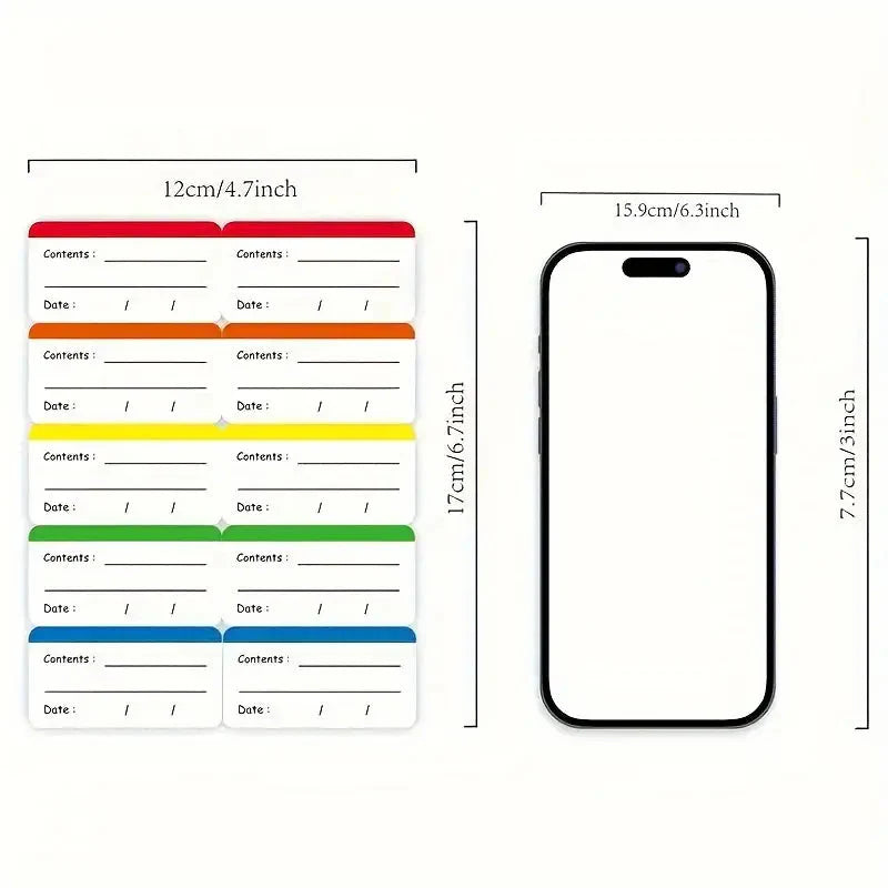 100-Pieces: Colored Freezer Labels Food Storage Labels Stickers