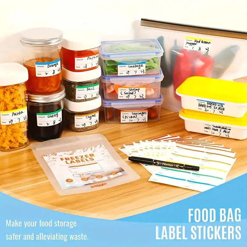 100-Pieces: Colored Freezer Labels Food Storage Labels Stickers