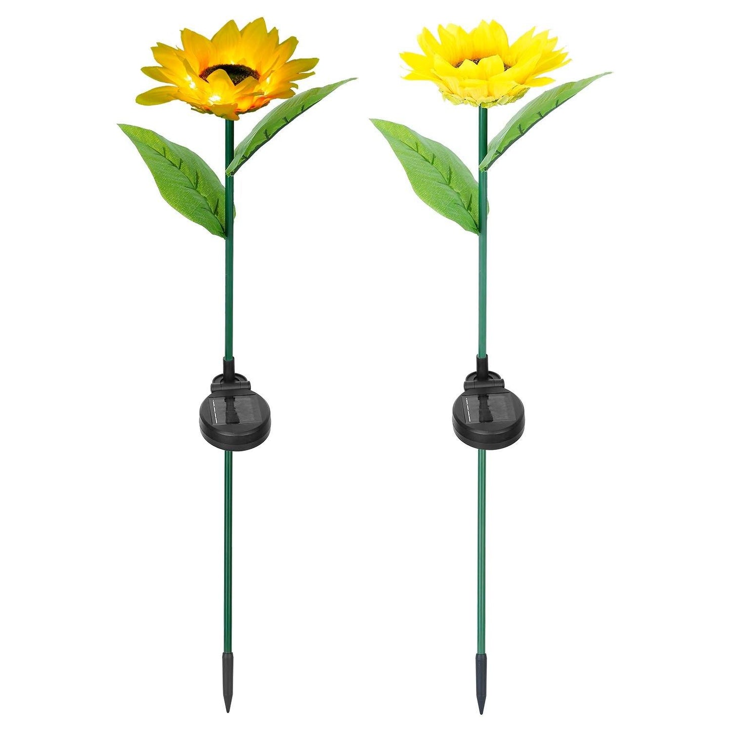2-Pack: Solar Powered Sunflower Lights LED Decorative Stake Lamp