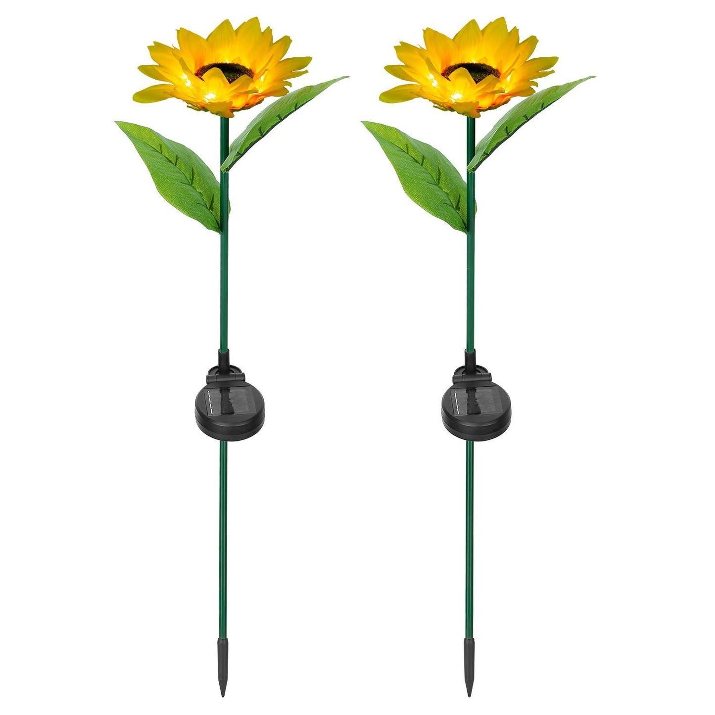 2-Pack: Solar Powered Sunflower Lights LED Decorative Stake Lamp