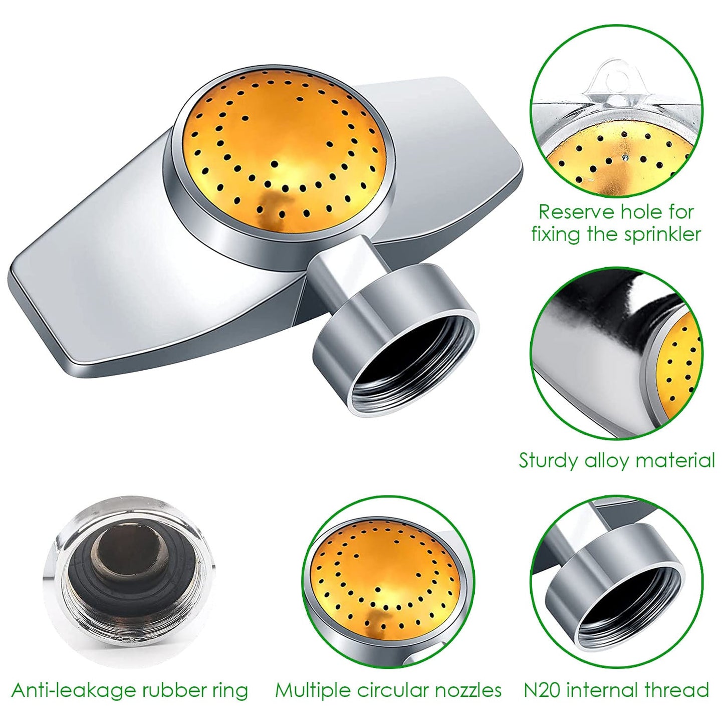 2-Pieces: Circular Spot Sprinkler 60 Degree with Gentle Water Flow