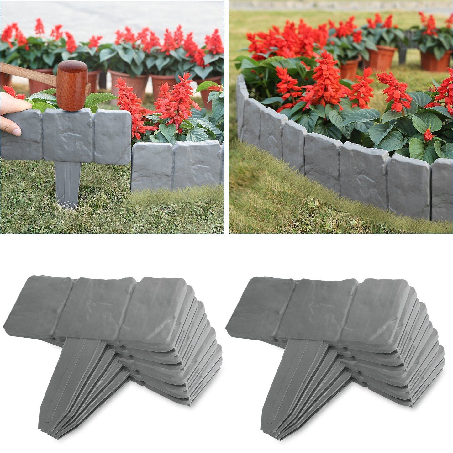 20-Pieces: Plastic Cobbled Stone Effect
