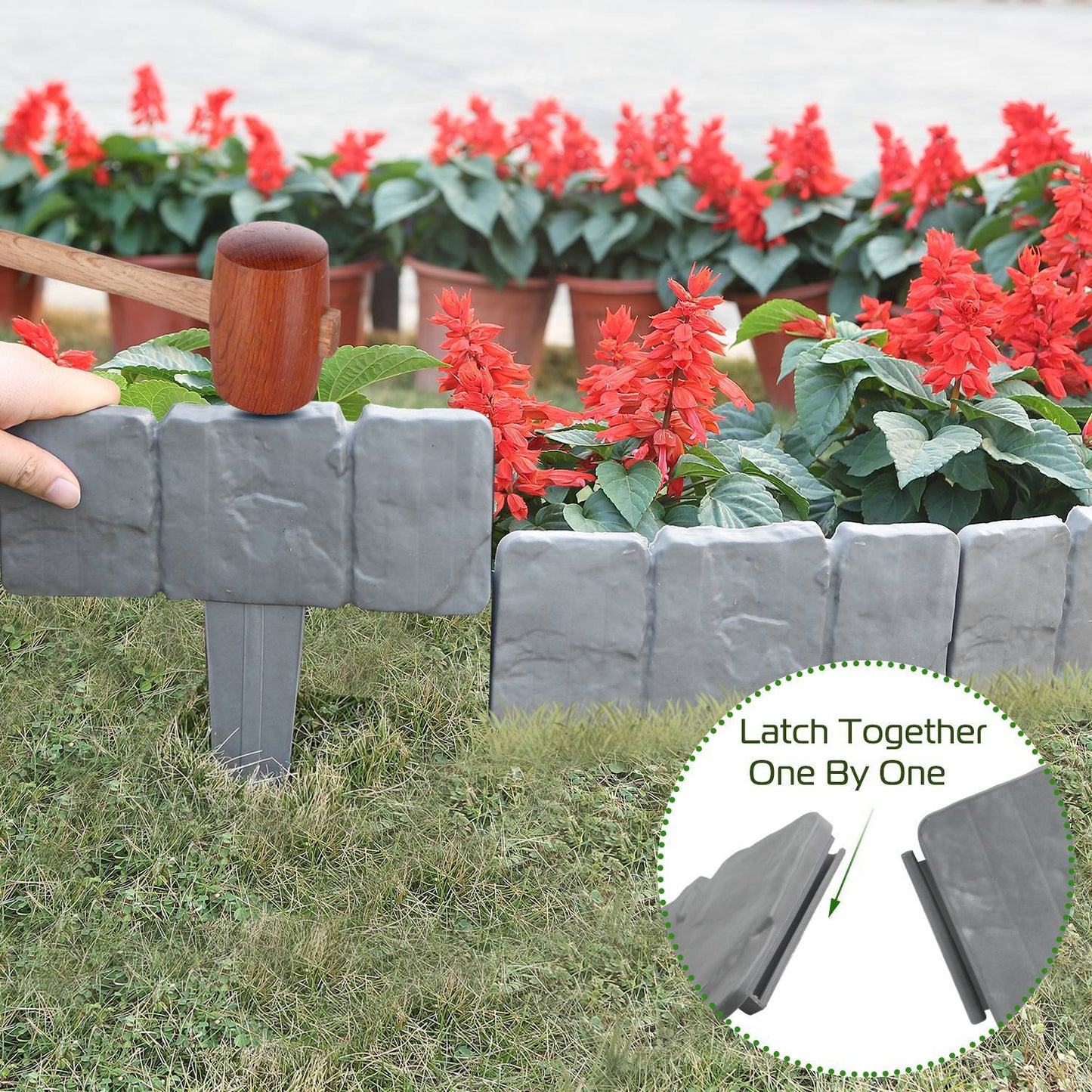 20-Pieces: Plastic Cobbled Stone Effect