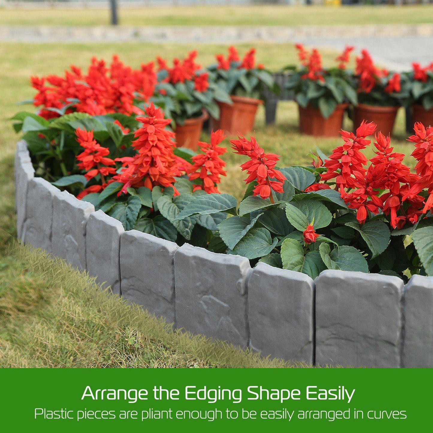 20-Pieces: Plastic Cobbled Stone Effect