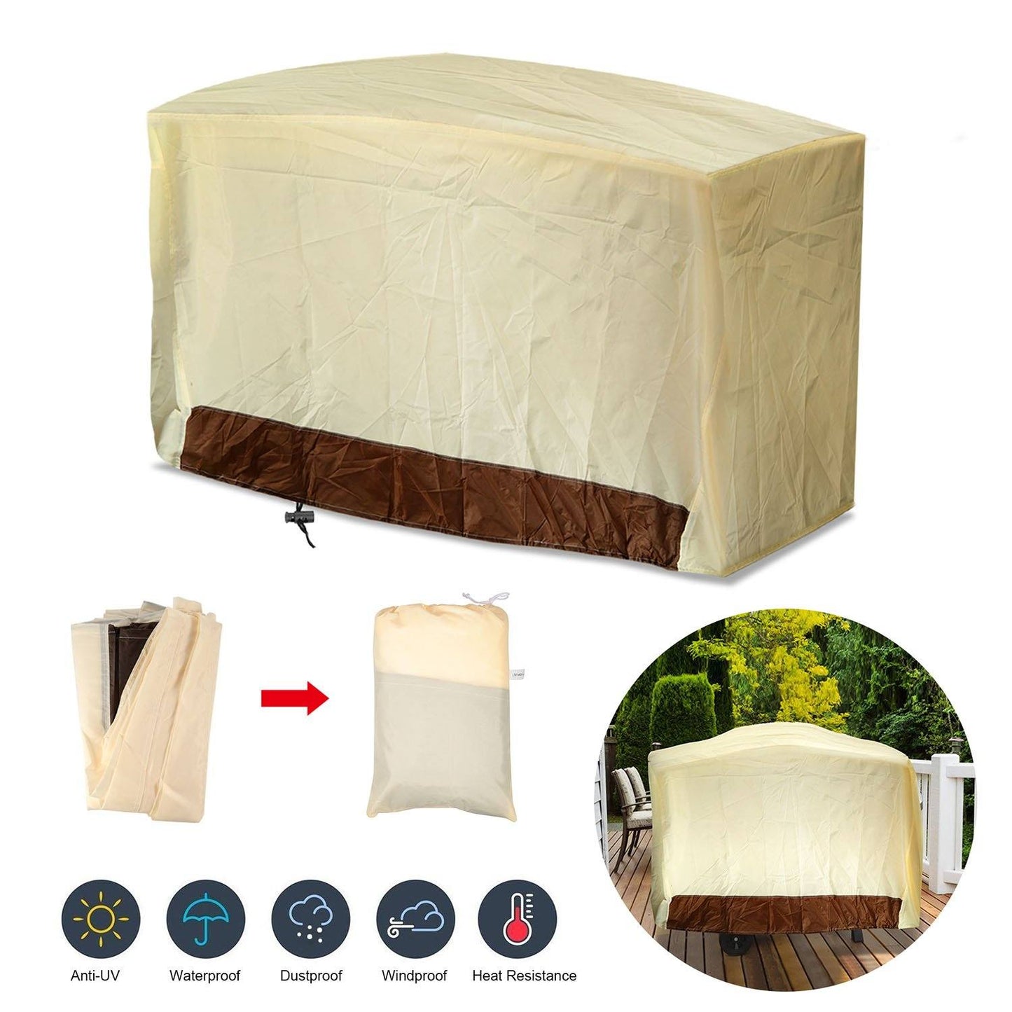 210D Waterproof Outdoor BBQ Grill Cover