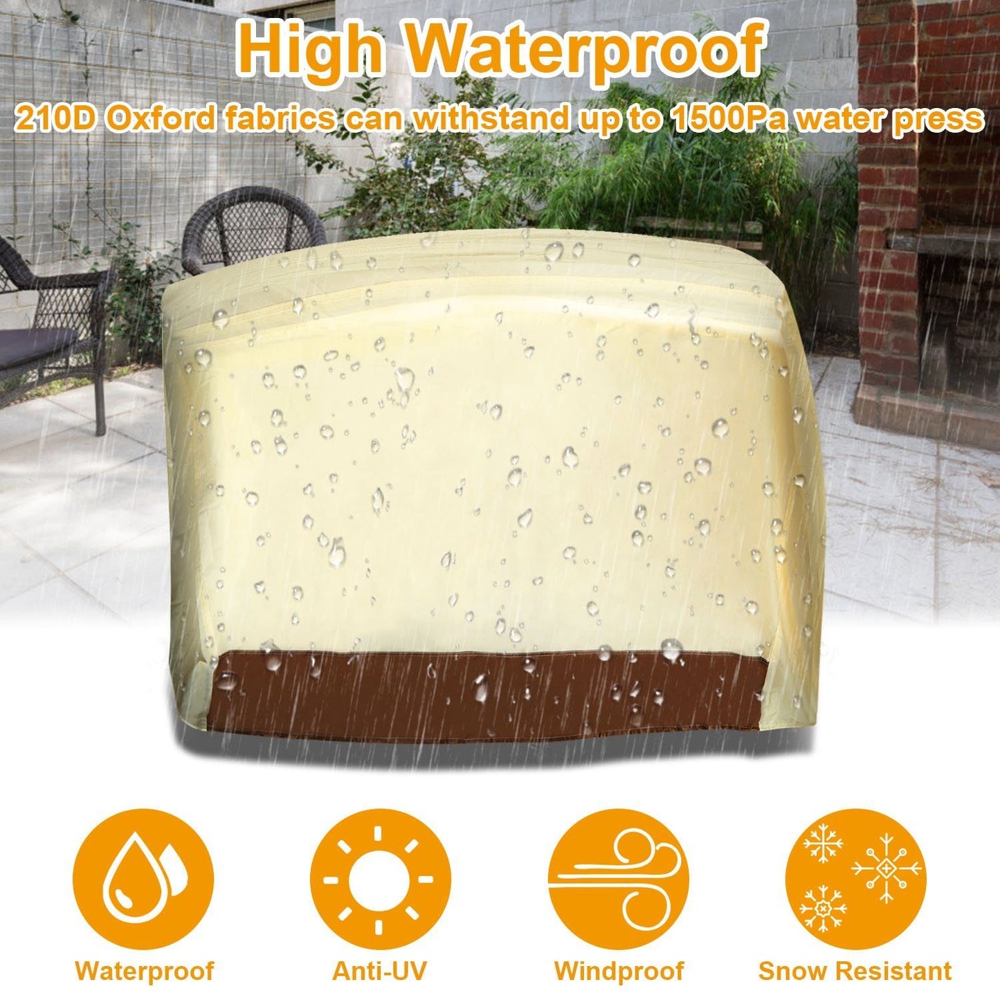 210D Waterproof Outdoor BBQ Grill Cover