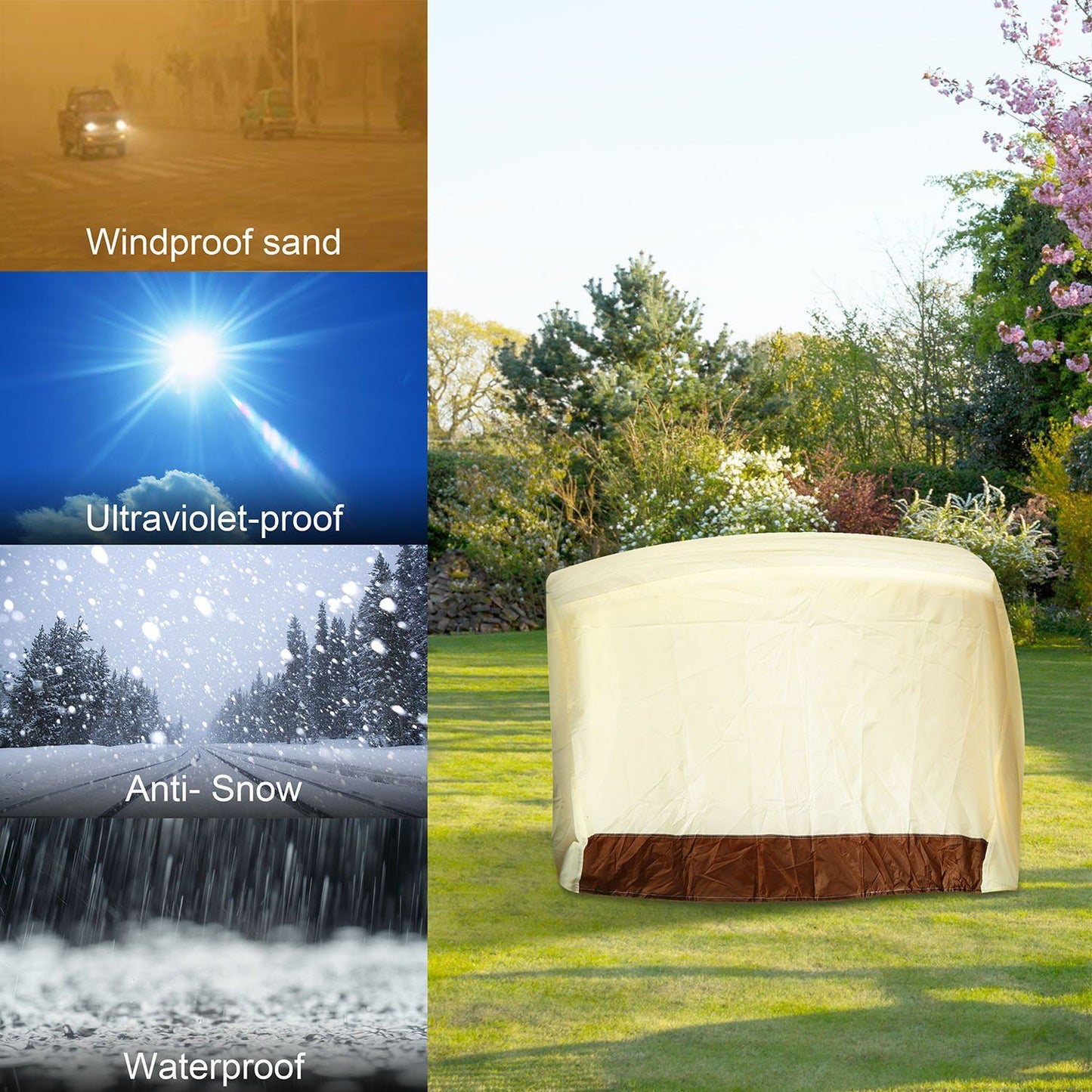 210D Waterproof Outdoor BBQ Grill Cover