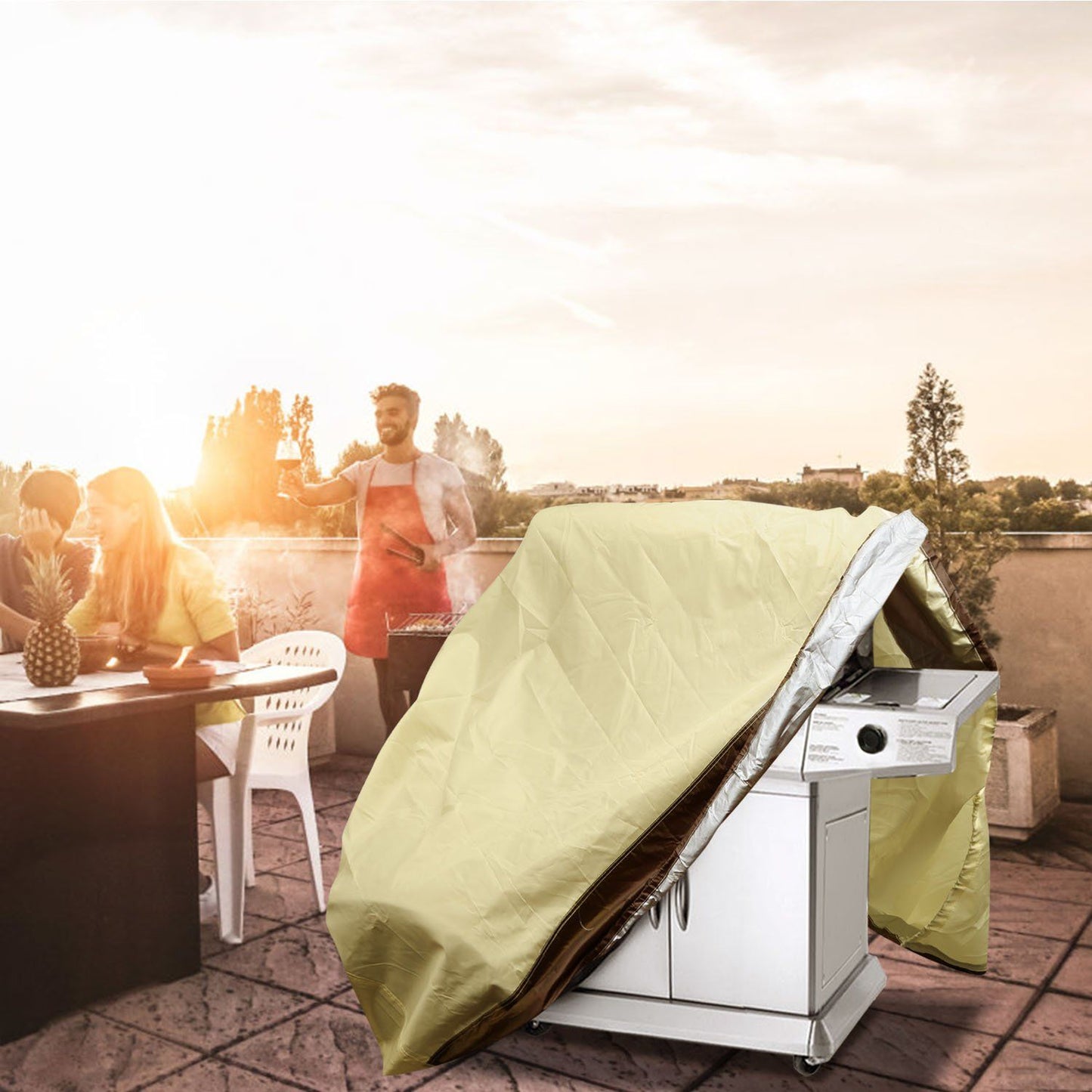 210D Waterproof Outdoor BBQ Grill Cover