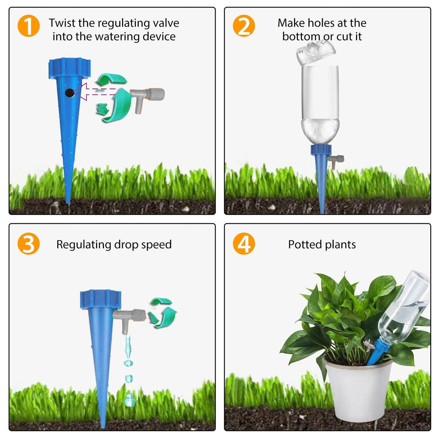 24-Piece: Plant Watering Spikes Self Watering Device