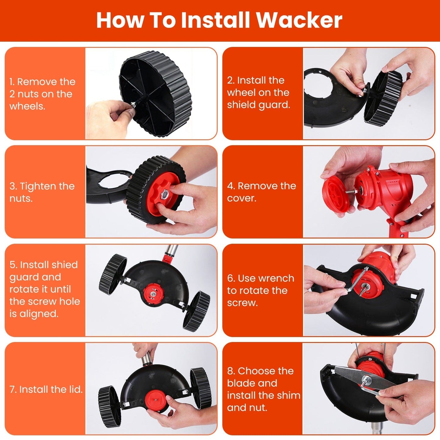 3-in-1 Electric Cordless Grass Wacker Battery Powered Grass Trimmer with Wheels Adjustable Head with 2-Pieces 2500mAh Batteries