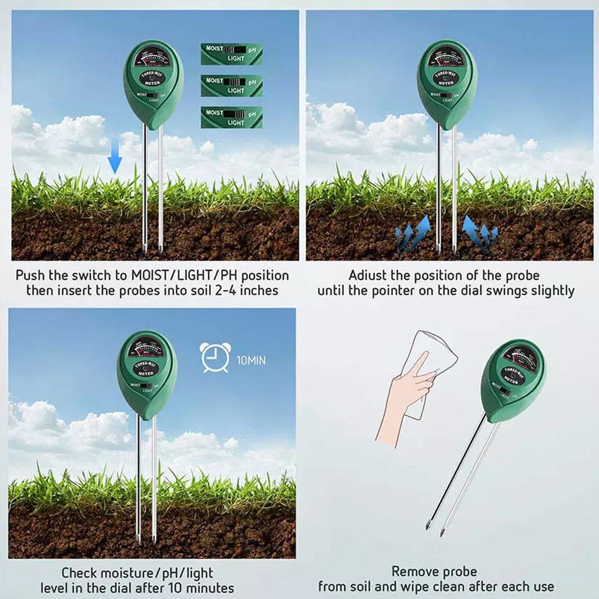 3-in-1 Soil Tester Kits for Garden
