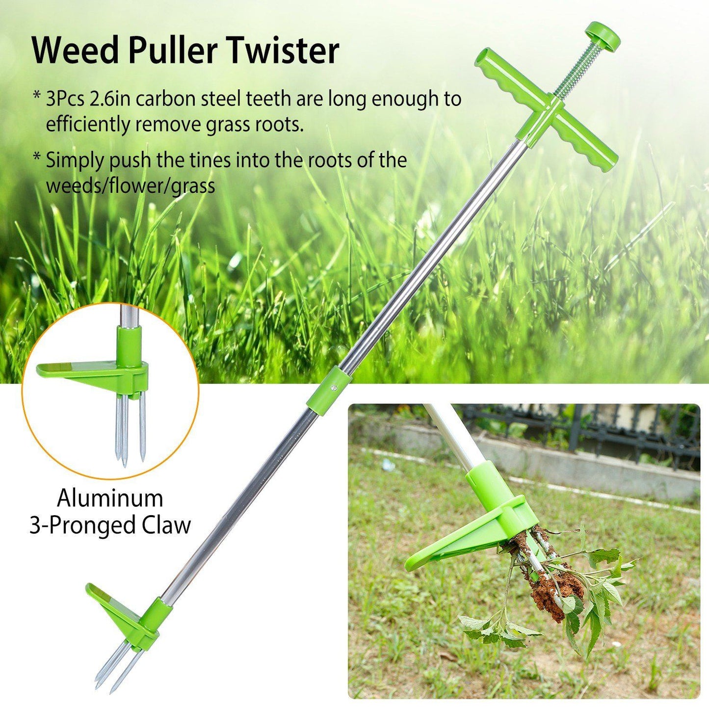 38.98" Weed Puller Twister Stand Up Root Removal