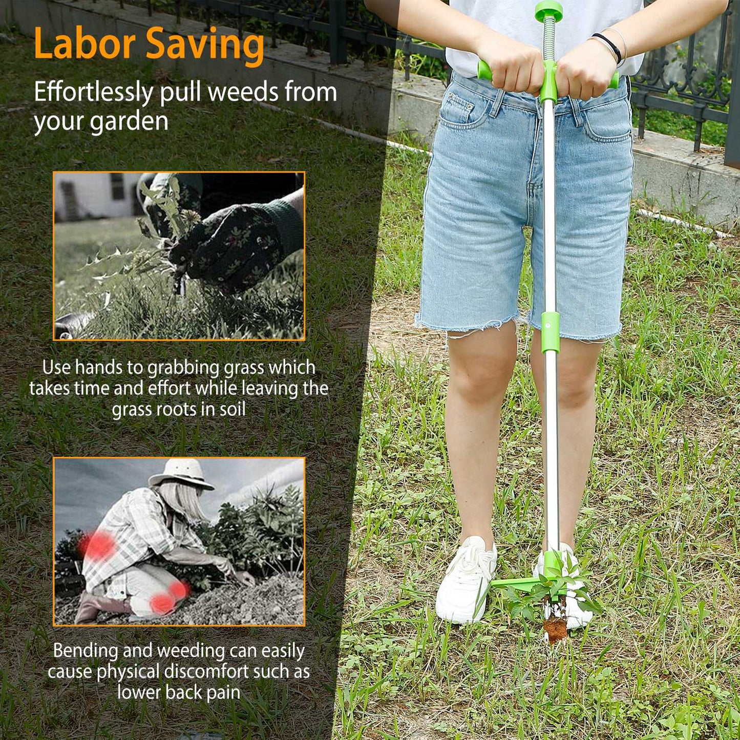 38.98" Weed Puller Twister Stand Up Root Removal