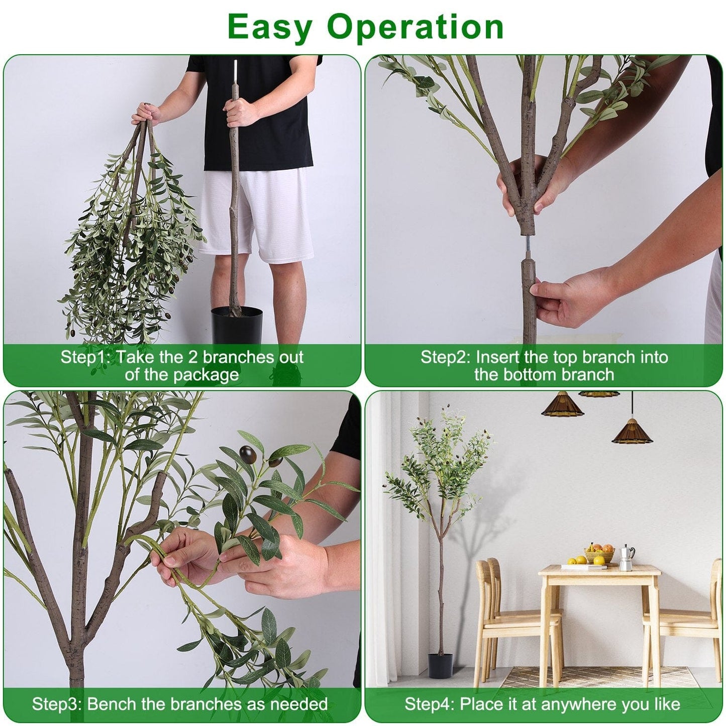 5.9ft Artificial Olive Tree with Lush Olive Branches and Fruits with Black Planter Pot