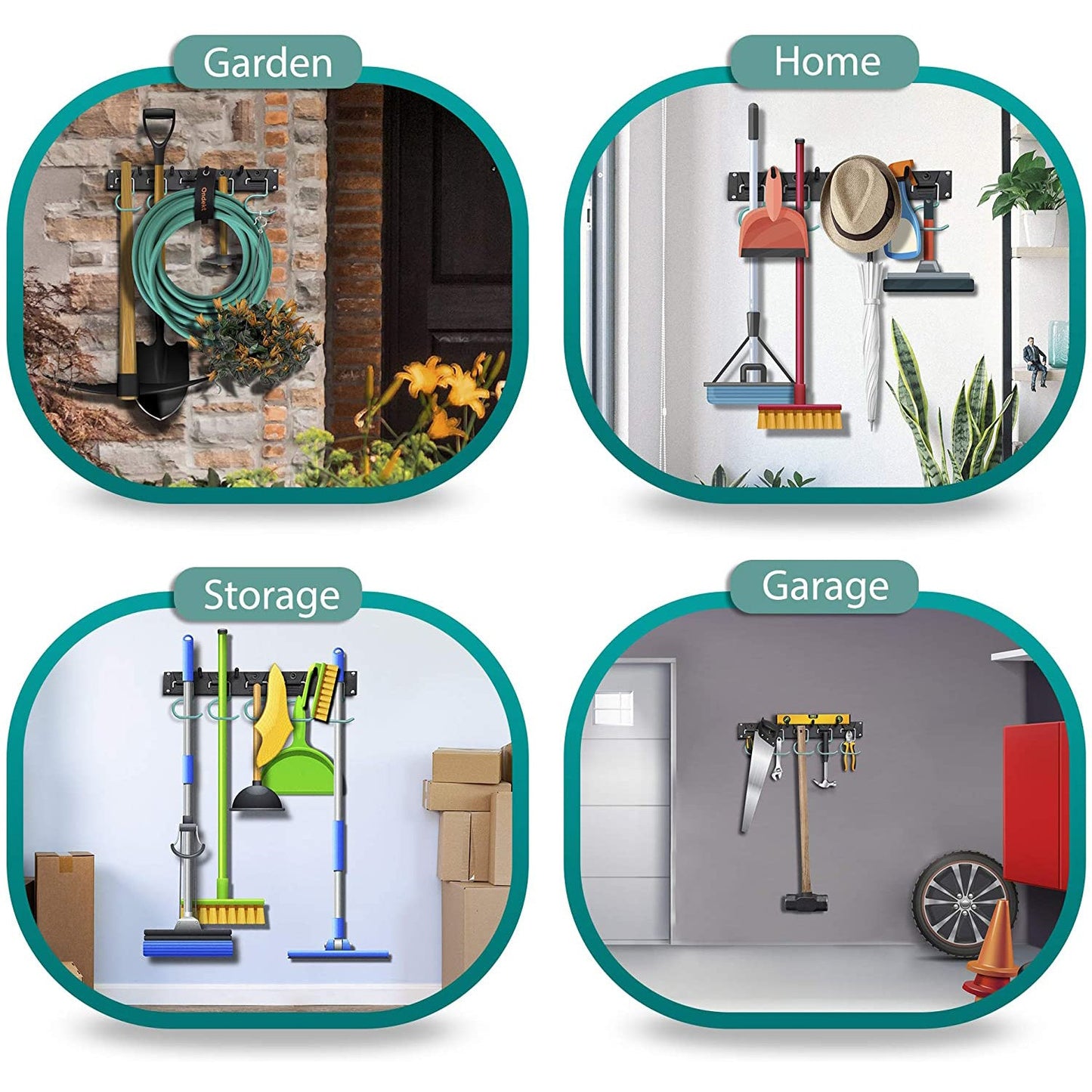 64" Adjustable Garden Storage Wall Mount Rack