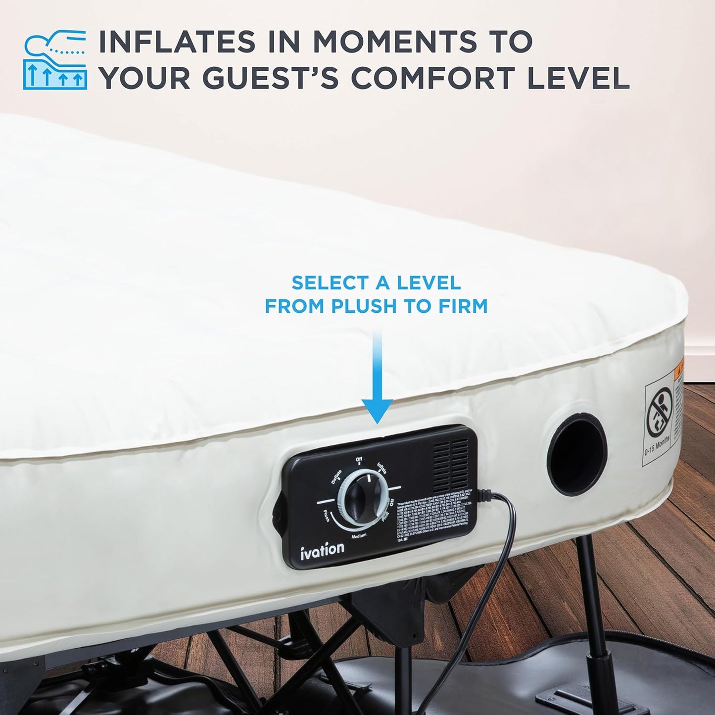 CloudLift EZ-Bed™ – Full‑Size Self‑Inflating Air Mattress with Folding Frame & Wheeled Travel Case