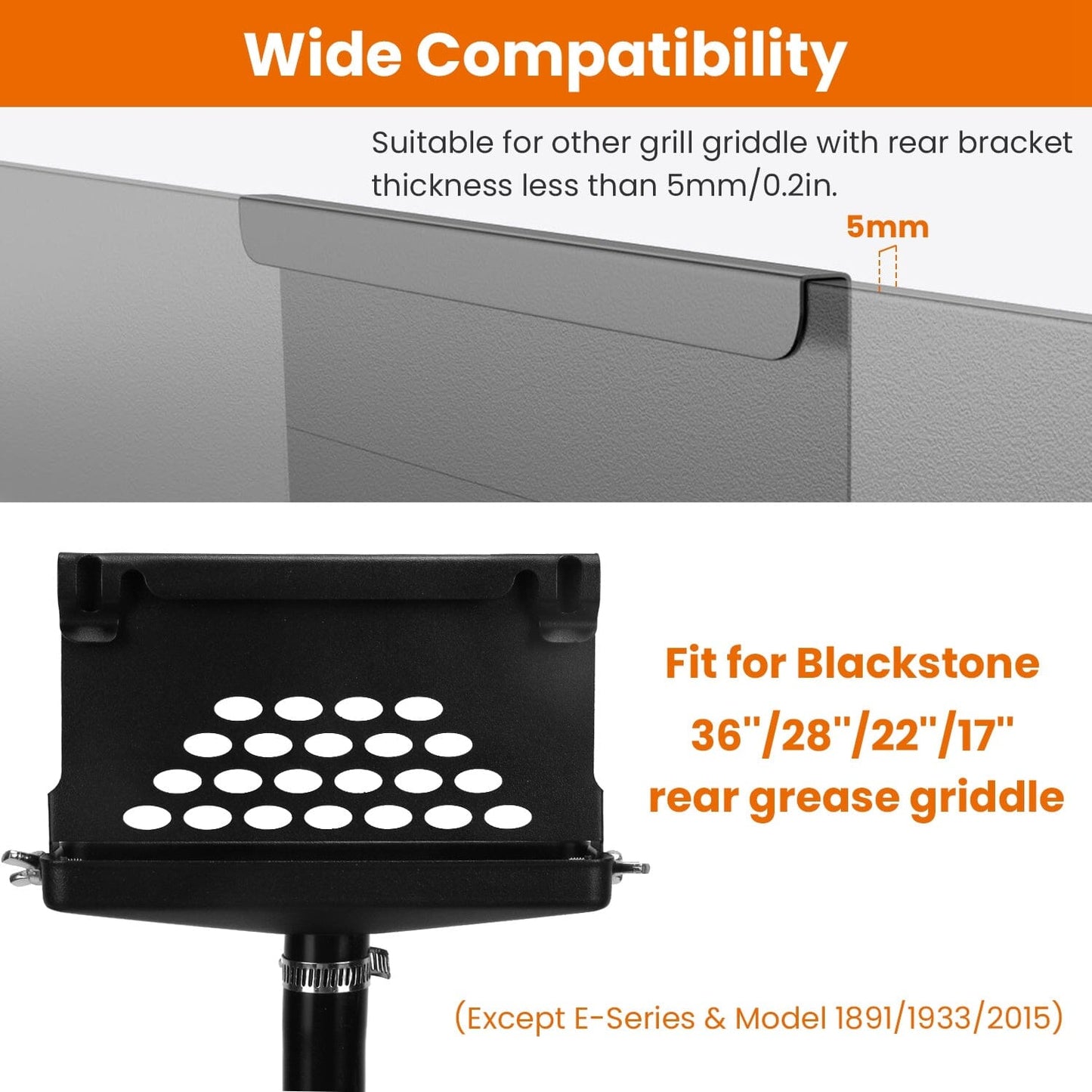 Blackstone Griddle Grease Catcher with Heat Resistant Hose Stainless Steel