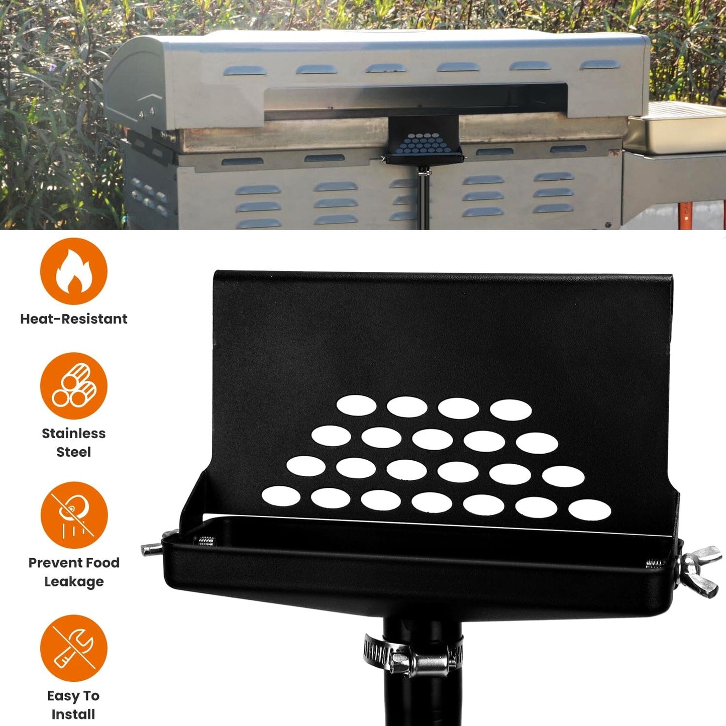 Blackstone Griddle Grease Catcher with Heat Resistant Hose Stainless Steel