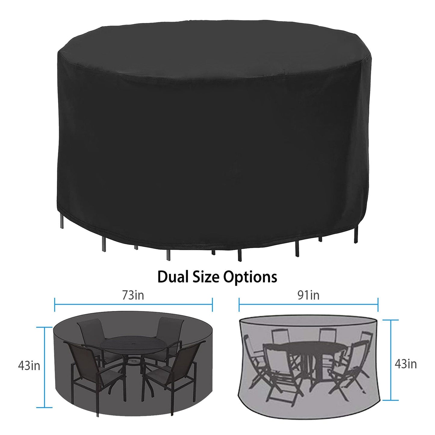 Circular Table Cover Outdoor Furniture Protector