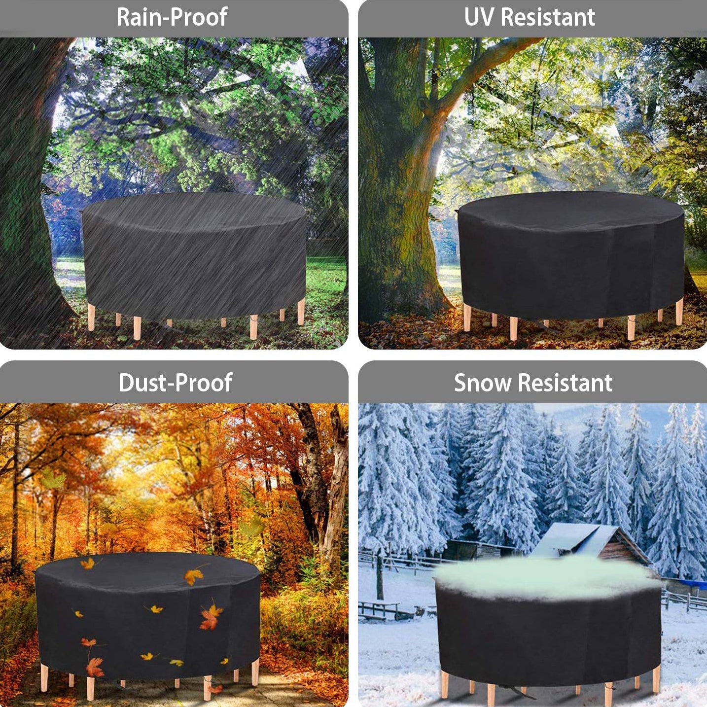 Circular Table Cover Outdoor Furniture Protector
