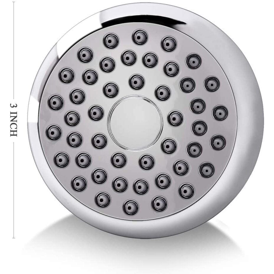 High Pressure Shower Head 3" Anti-clog Anti-leak Fixed with Adjustable Swivel Brass Ball Joint