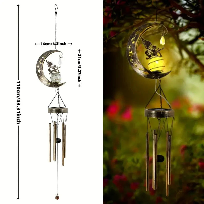 Moon Fairy Solar Wind Chimes Outdoor