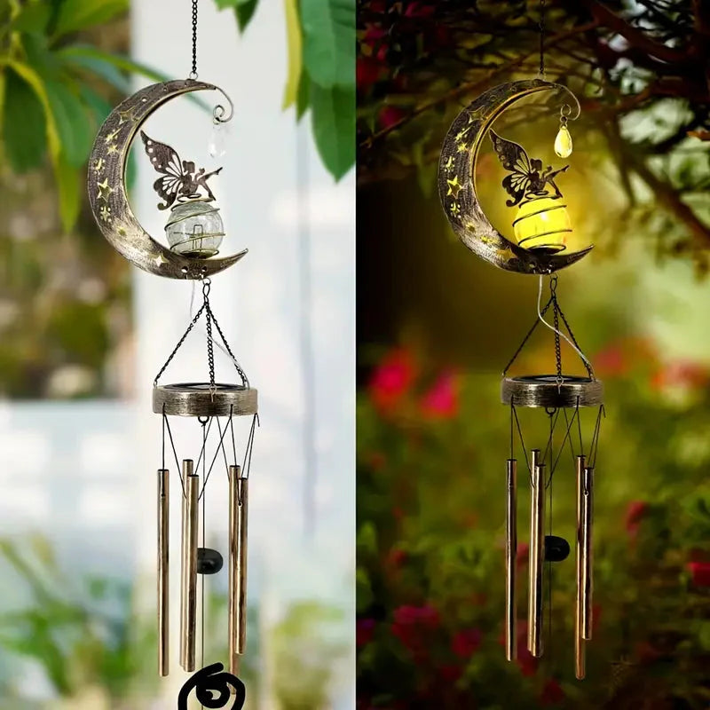 Moon Fairy Solar Wind Chimes Outdoor