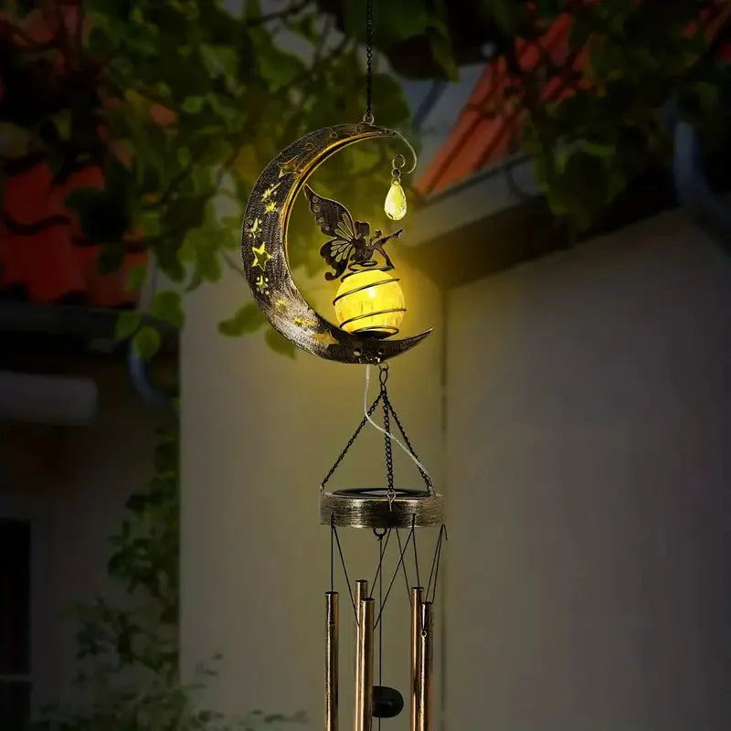 Moon Fairy Solar Wind Chimes Outdoor