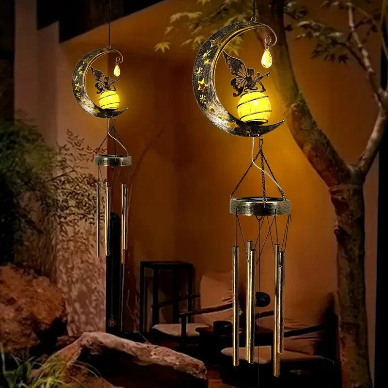 Moon Fairy Solar Wind Chimes Outdoor