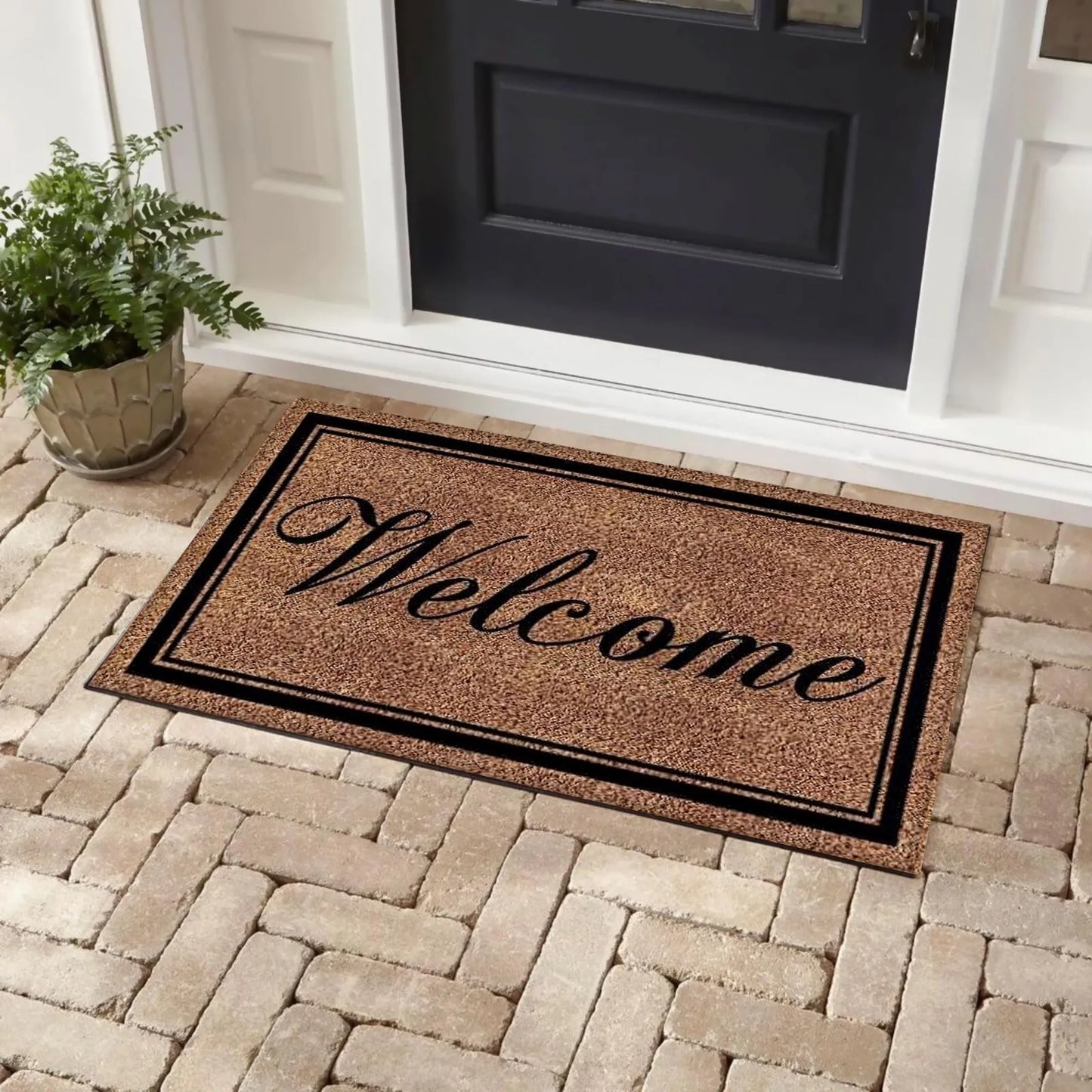 Bibb Home Coir Outdoor Printed Door Mat