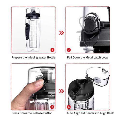 Ultra Portable Fruit Infusing Water Bottle 32oz