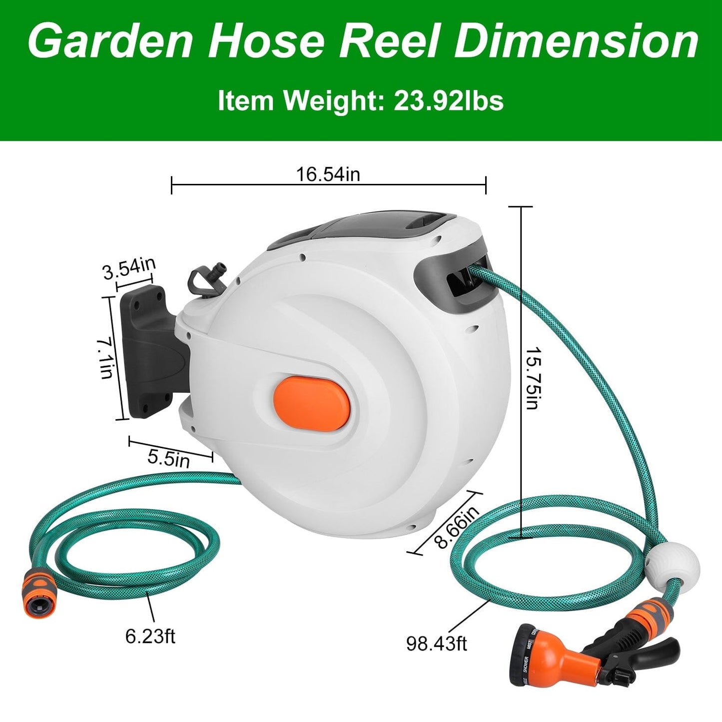 Wall Mounted Automatic Retractable Garden Hose Reel