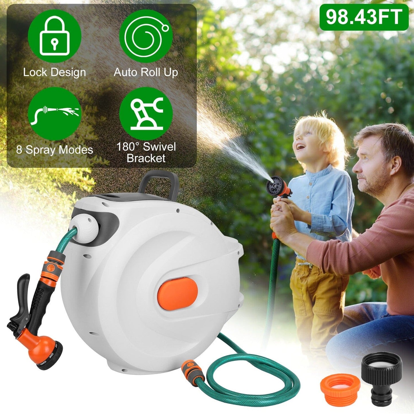 Wall Mounted Automatic Retractable Garden Hose Reel