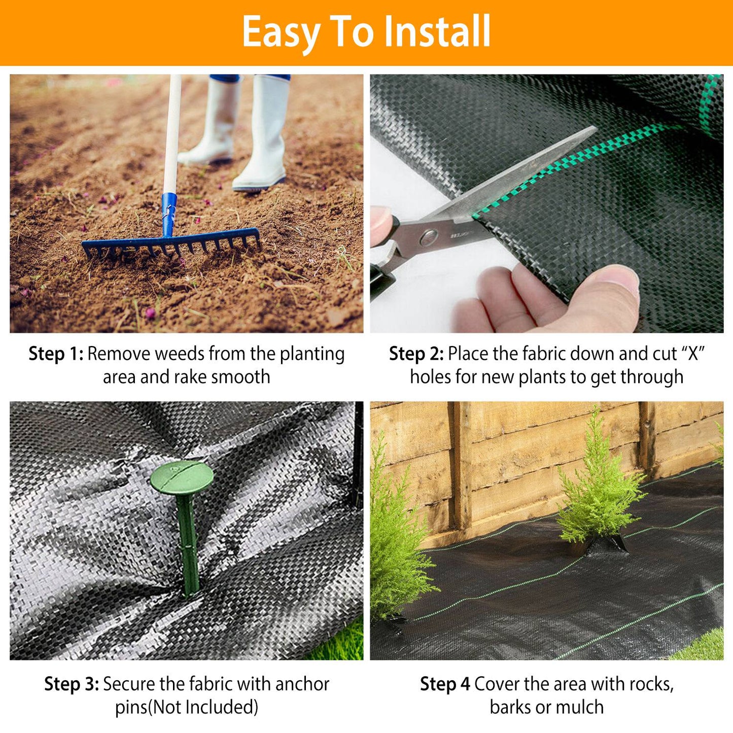 Weed Barrier Landscape Gardening Mat Fabric Woven
