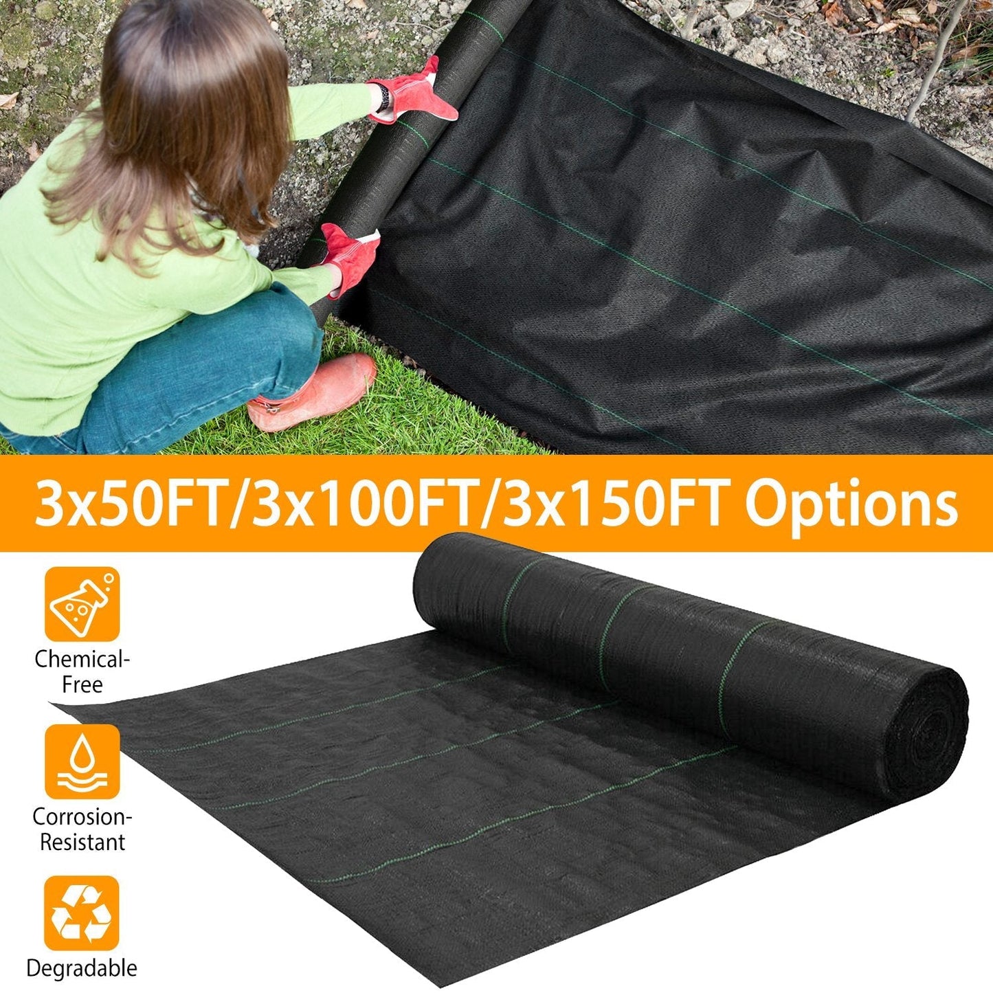 Weed Barrier Landscape Gardening Mat Fabric Woven