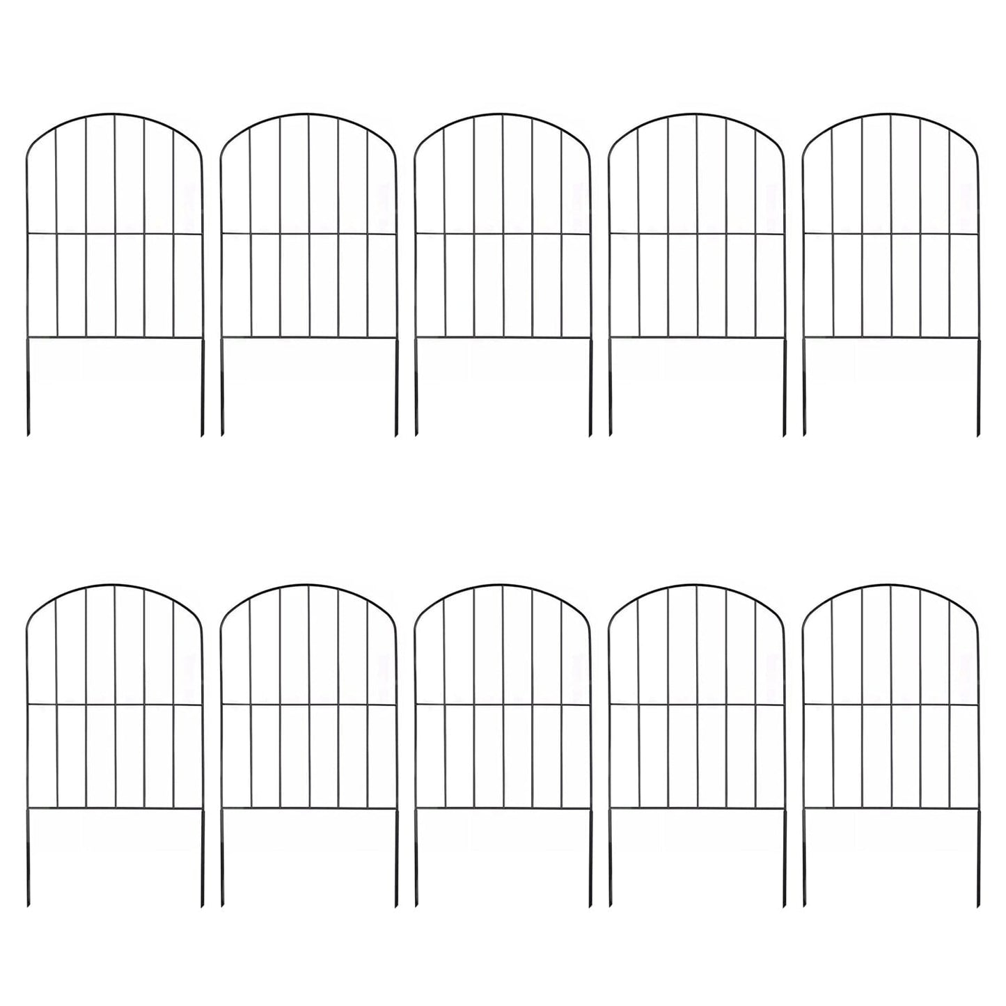 10-Pieces: Decorative Garden Fence Rustproof Iron Wire Arched Fence
