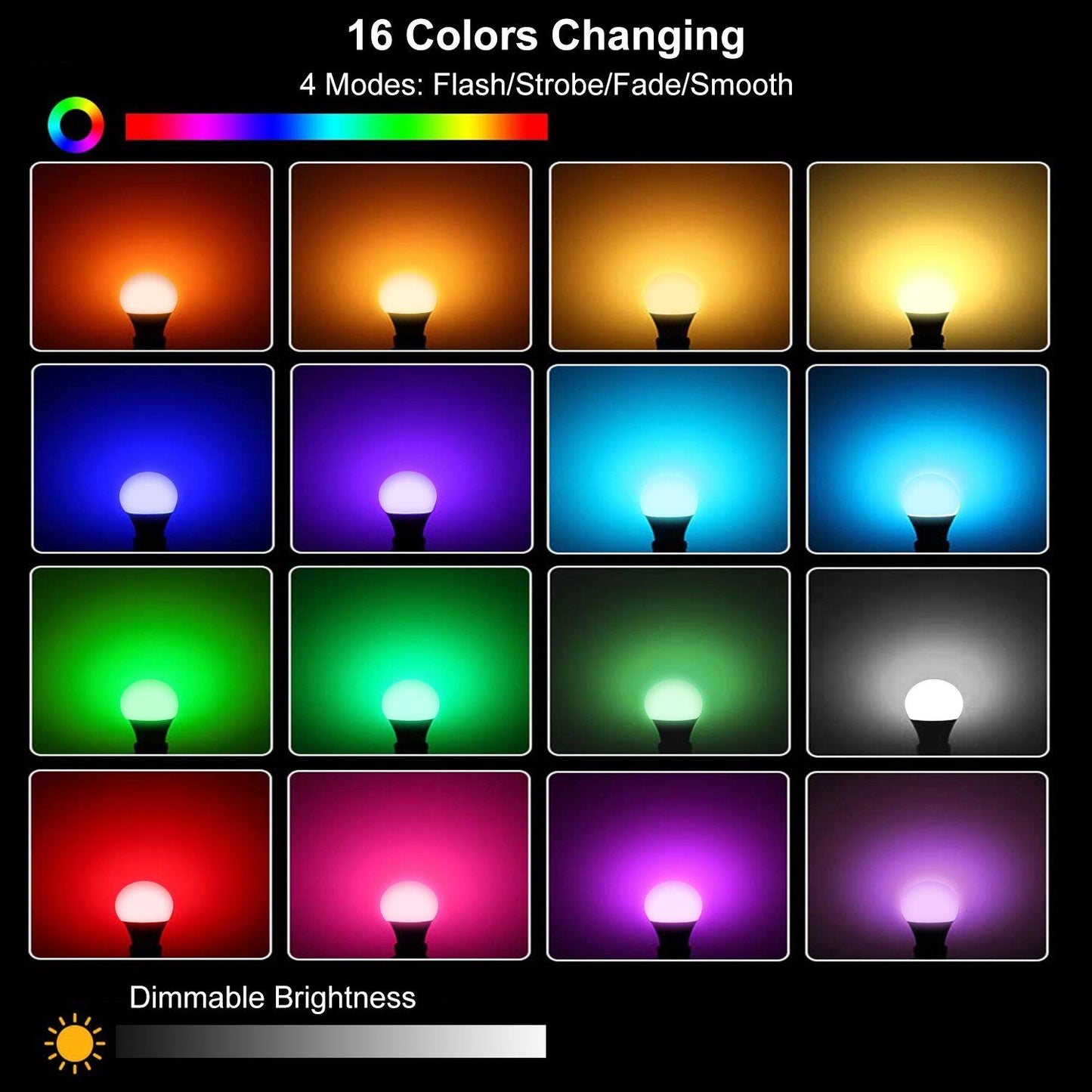 16 Colors Change LED Bulbs E27 3W RGD Dimmable Mood Lighting Lamp