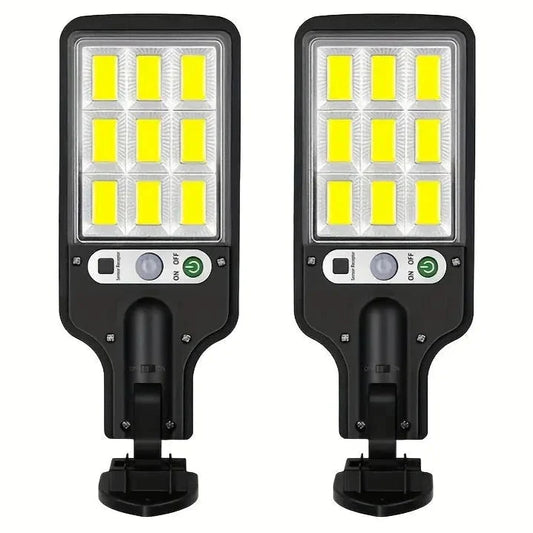 2-Pack: Solar Outdoor Security Street Lighting, 3 Modes With Wireless Motion Sensing and Remote Control