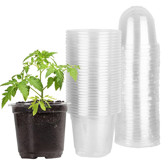 30-Pieces: Plant Nursery Pots PET Flower Seed Starting Pots Container with Dome Drainage Holes