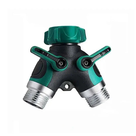Hose Splitter 2 Way 3/4" Faucet Y Connector with Shut-off Valve