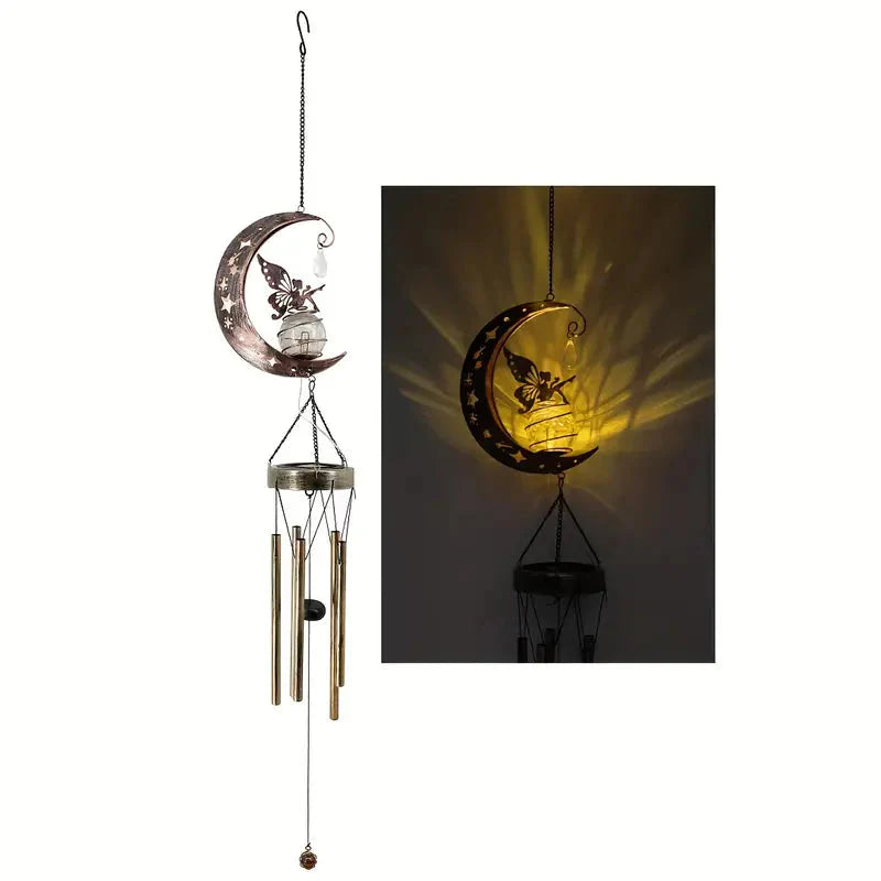 Moon Fairy Solar Wind Chimes Outdoor